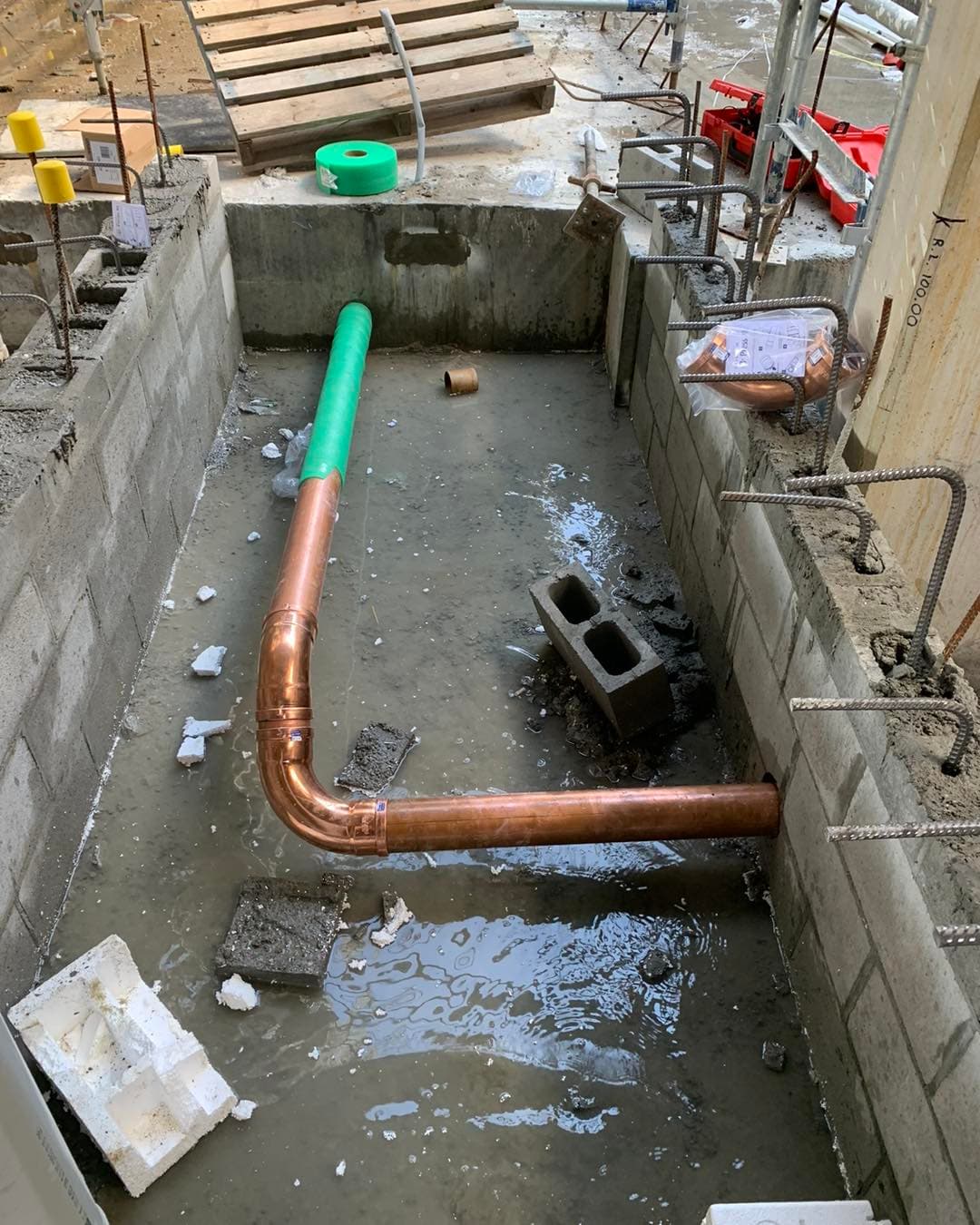 100mm copper fire service pipe installation
