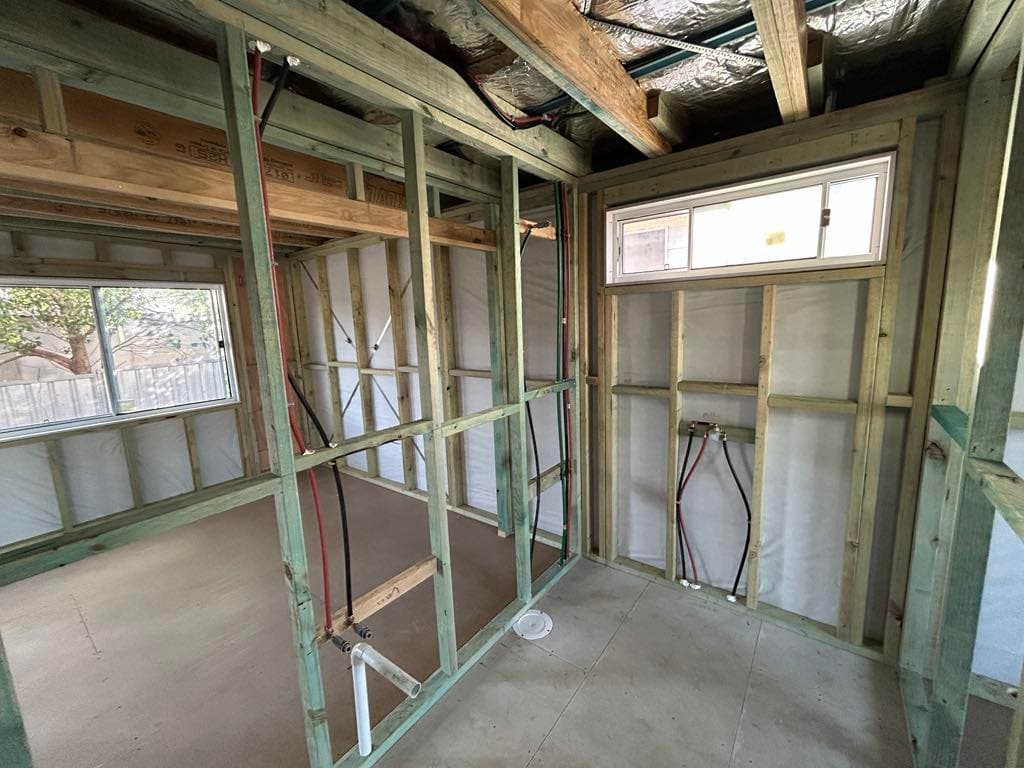 New-build bathroom rough-in in Newcastle